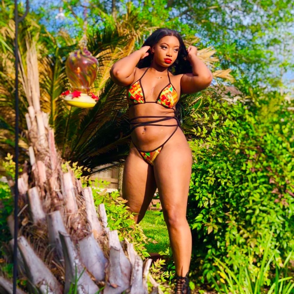 Two piece tribal swimsuit